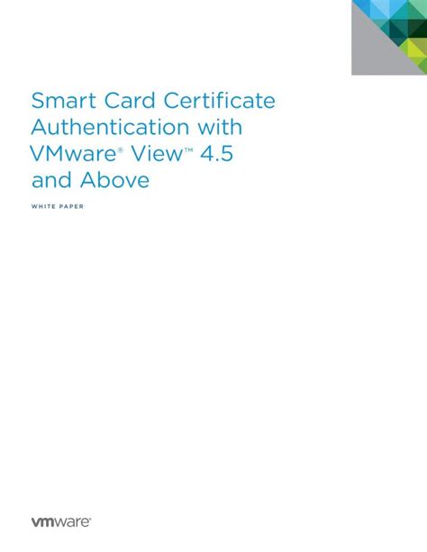 vmware horizon client smart card or certificate authentication is required|Smart Card Authentication Requirement.